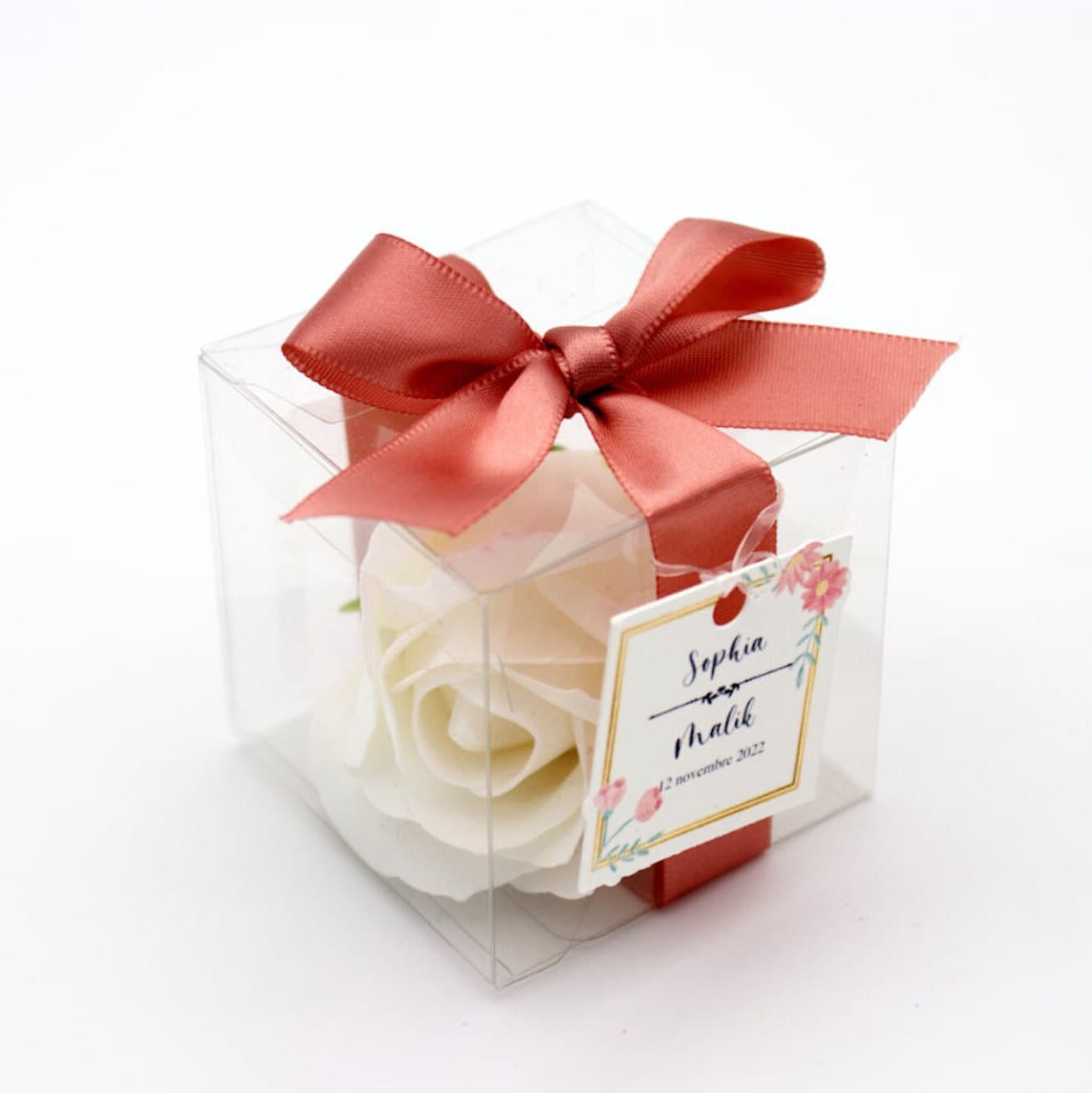 Boite carrée transparente pour cadeau d'invité - Print Your Love