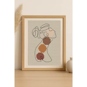 Espectro Corporal — Gráfico de Ponto Cruz em Arte Linear Abstrata | Silhueta Feminina Minimalista | 38x60 pontos | PDF de Bordado Moderno