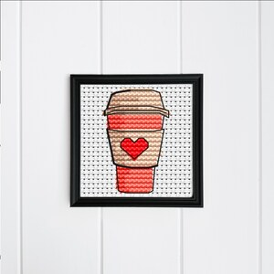 Coffee Cross Stitch Chart | Small Cross Stitch Pattern | Cute Cross Stitch Pattern