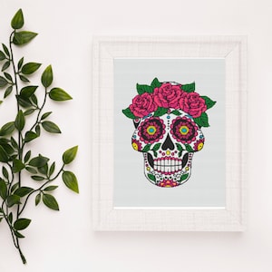 Shugar Skull Cross Stitch Pattern | Calaveras Cross Stitch Pattern
