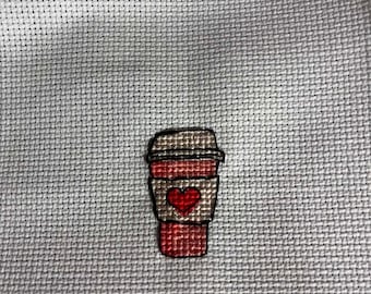 Coffee Cross Stitch Chart | Small Cross Stitch Pattern | Cute Cross Stitch Pattern