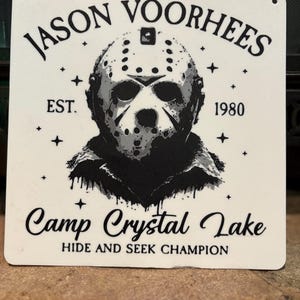 Jason Voorhees Friday the 13th Halloween sign wall art