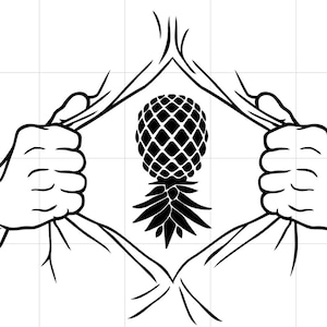 Super Swinger Upside down Pineapple SVG File for Cricut