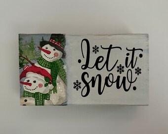 Let It Snow with Snowman Design Table Decoration