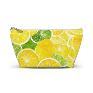 Lemon Zest Accessory Pouch | Cute Cosmetic Bag, Travel Organizer, Gift for Citrus Lovers, Summer Vibes, Lemonade Theme