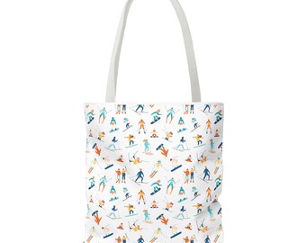 Borsa tote per sciatori invernali - Perfetta per l'inverno - Borsa per la spesa - Borse tote - Regali per le feste