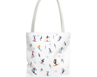 Borsa da sci invernale, amanti dello sci, regali invernali, regali di Natale, doposci, amanti dell'inverno, borsa per la spesa, zaini scolastici