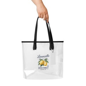 Limoncello Costa D&#39;Amalfi Clear tote bag - perfect for the beach, shopping, errands; gifts for her; gifts for travel