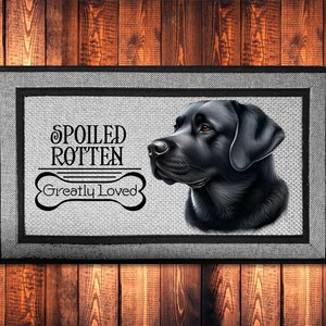 Doormat  LAB Greeting, Spoiled Rotten Greatly Loved Labrador Greeting