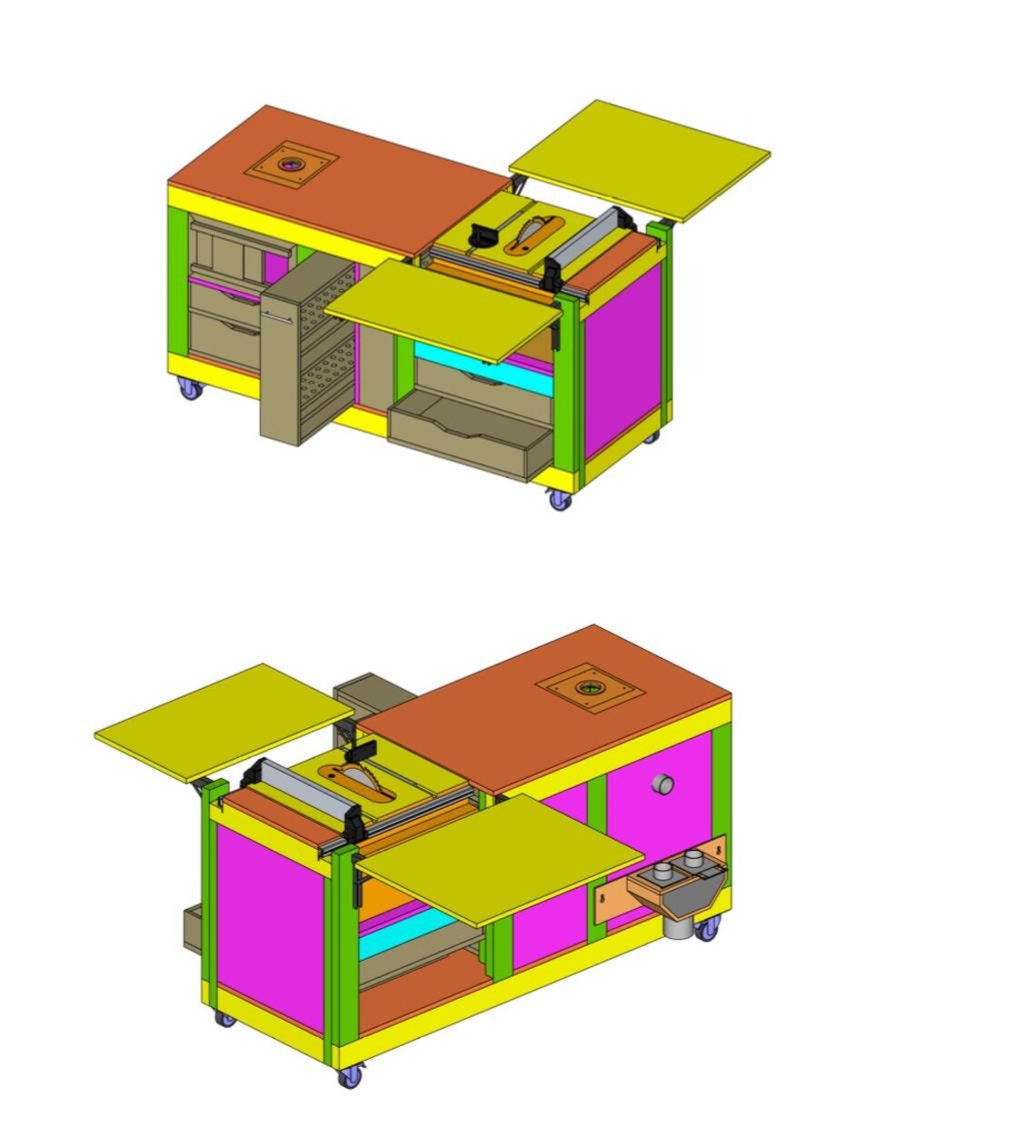 DIY Table Saw Cart Plan With Router Station – Woodworking Plans for ...