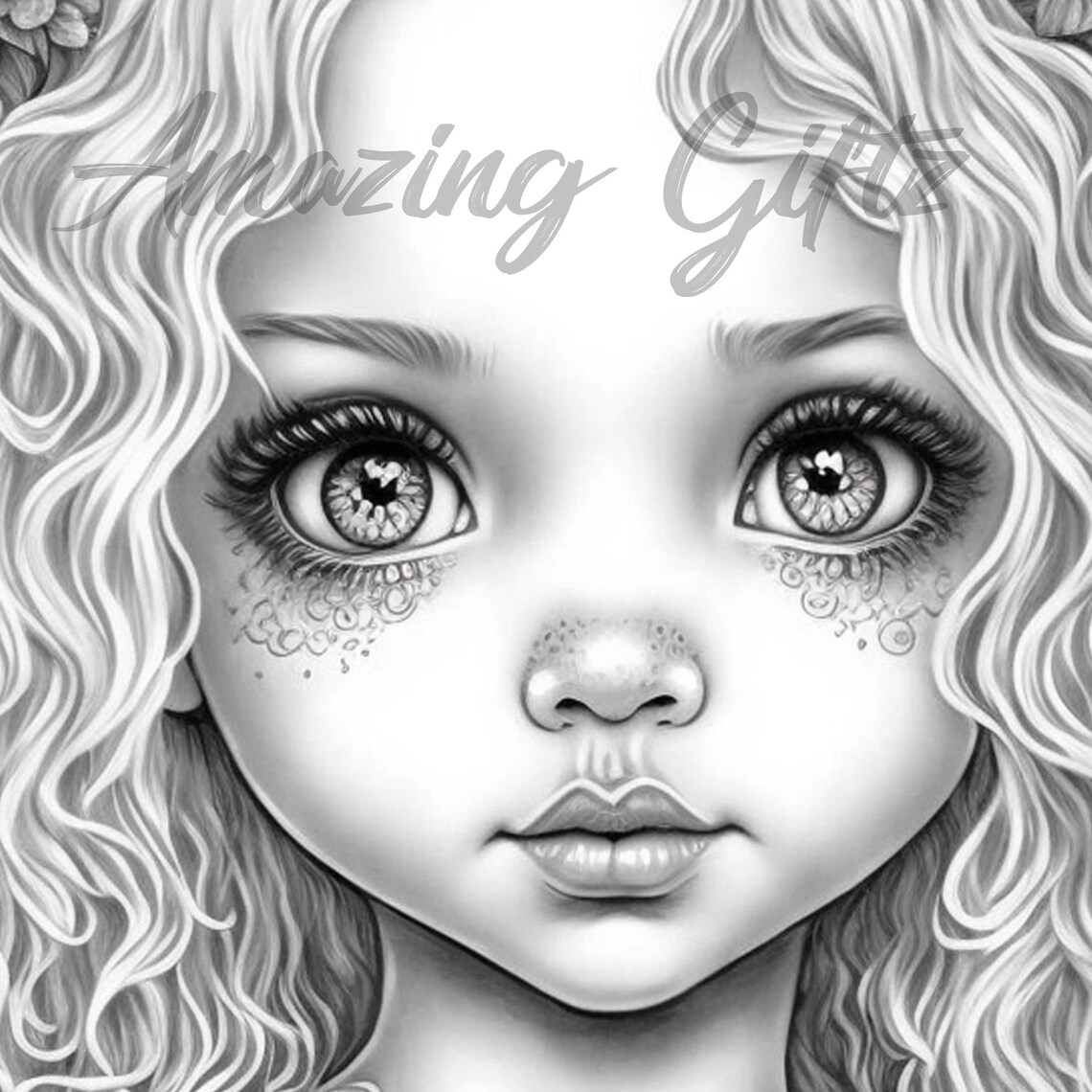 Little Beauty Coloring Page for Adults Printable Cute - Etsy