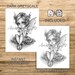 Elf Princess Coloring Page for Adults Fantasy Fairy Coloring Sheet