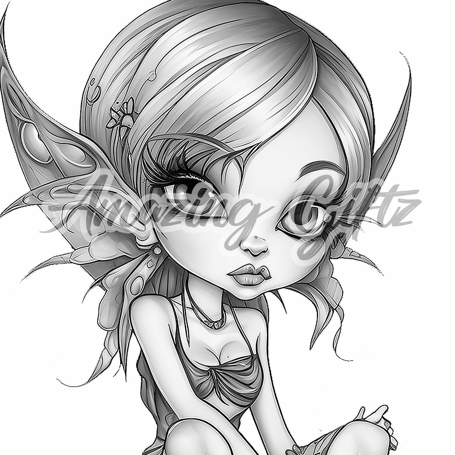 Elf Princess Coloring Page for Adults Printable Whimsical - Etsy