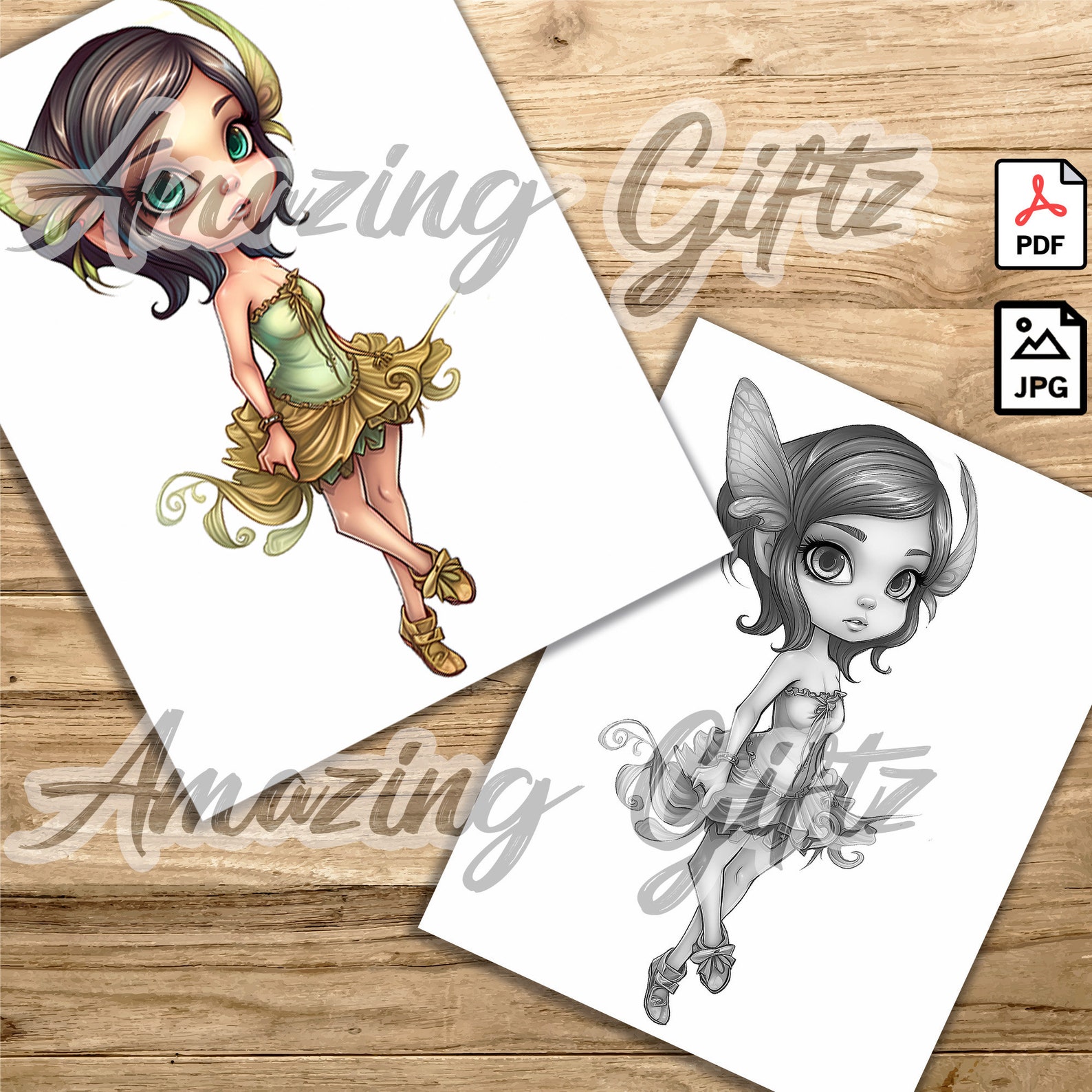 Elf Princess Coloring Page for Adults Printable Whimsical - Etsy