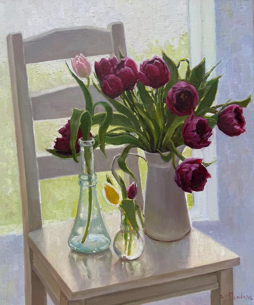 Original Oil Painting Still Life With Tulips Spring Flowers Fine Art - Etsy