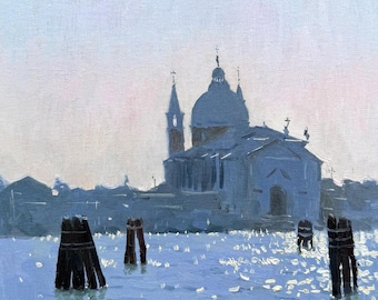 Original Oil Painting Venice Cityscape Italy Fine Art Canvas