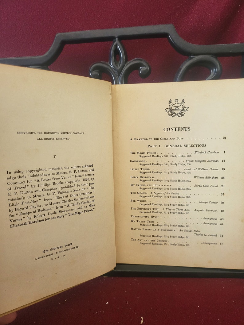 The Riverside Readers Fourth Reader 1912 First Edition Hardcover - Etsy