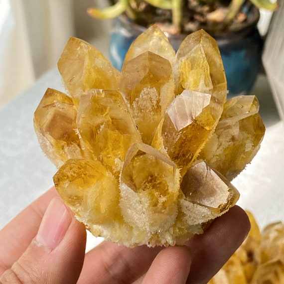 シトリンクォーツクラスターカテドラル、クリスタルヒーリング用原石