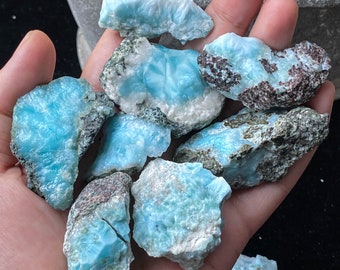 High Quality Raw Larimar , Larimar Rough , Dominican Gem , Natural Dominican Larimar , Gemstone Rough Larimar Chunks , Serenity And Peace