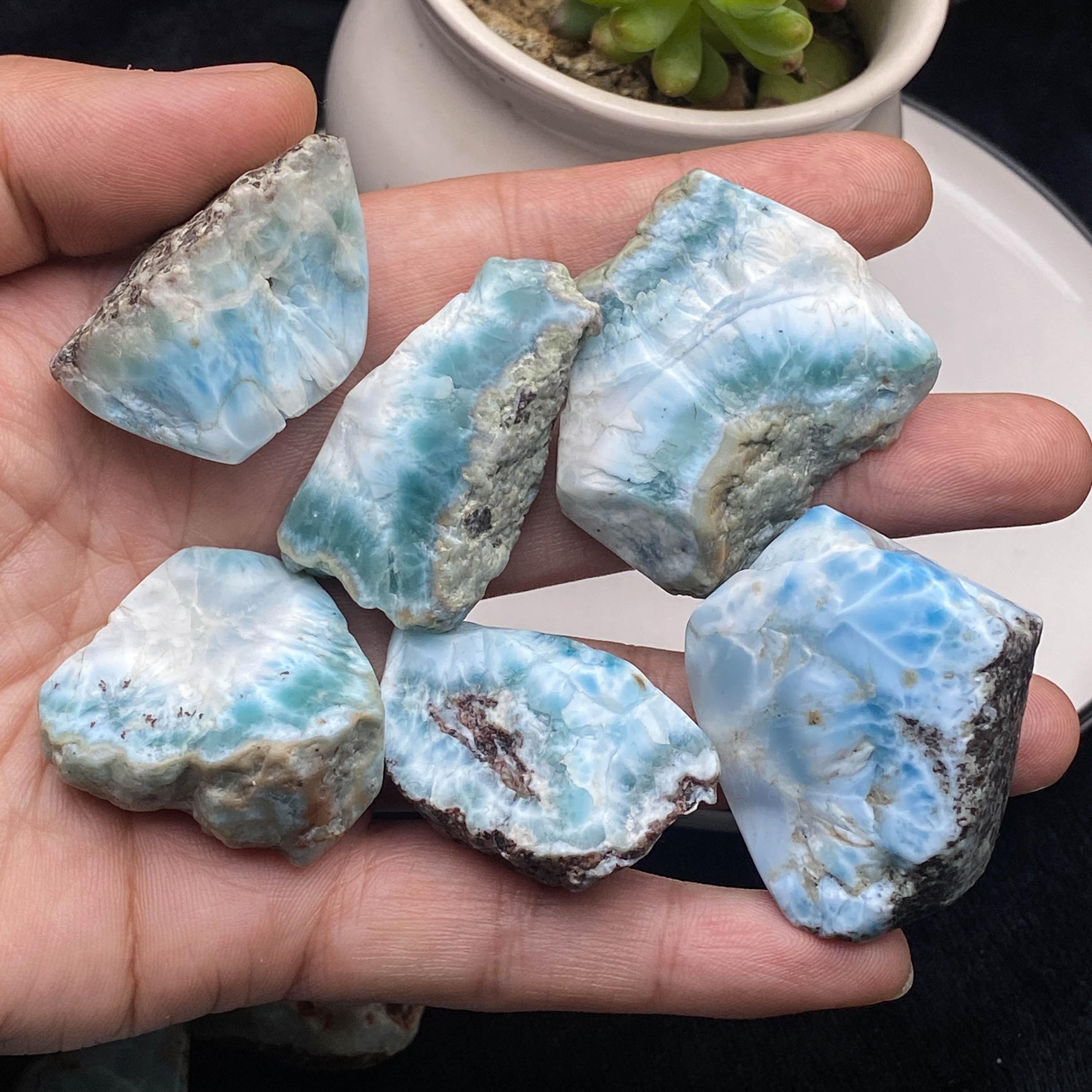 High Quality Raw Larimar , Larimar Rough , Dominican Gem , Natural Dominican Larimar , Gemstone Rough Larimar Chunks , Serenity And Peace
