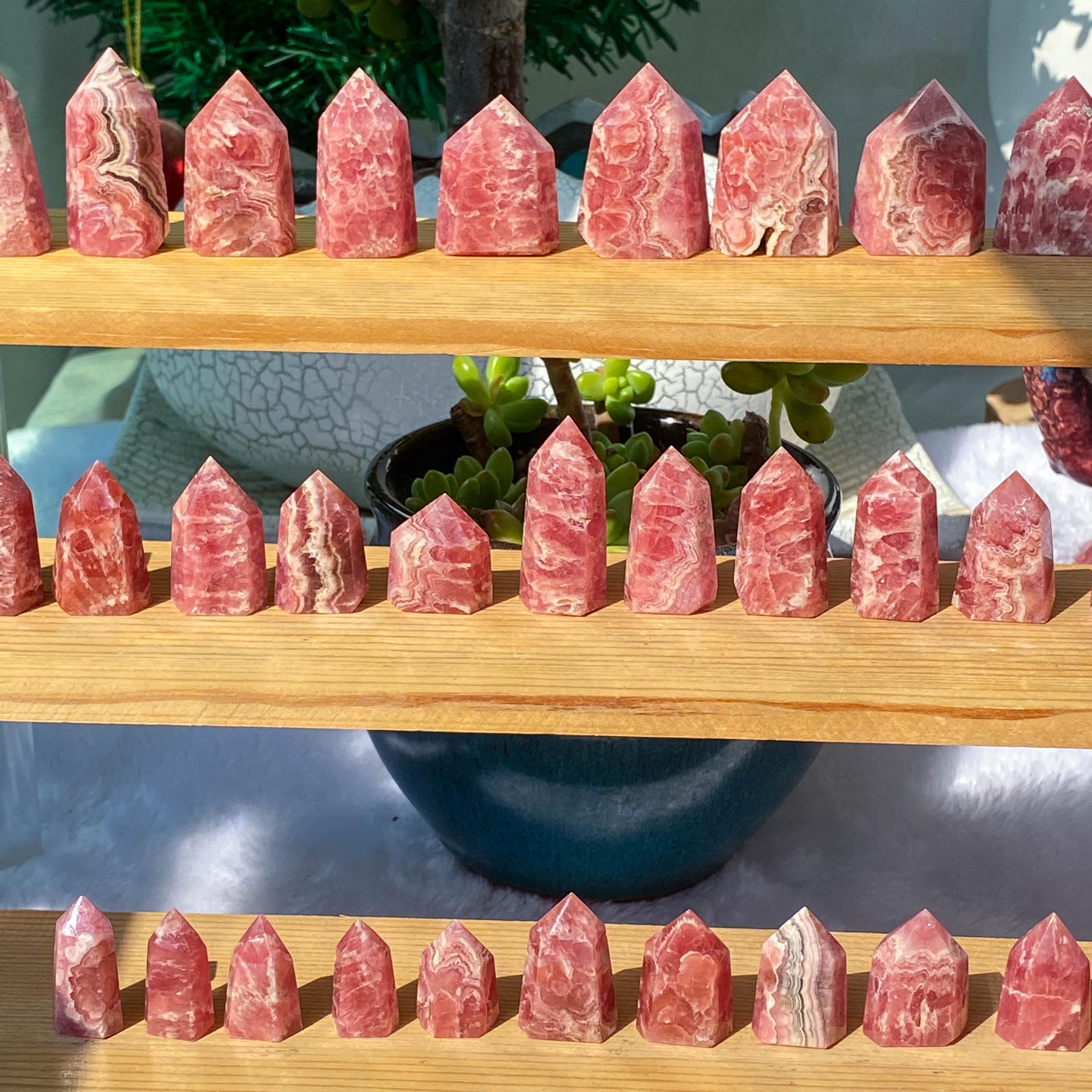 Natural Mini Rhodochrosite Tower Point ,Crystal Tower, Healing Energy Stone , Rose Pink Gemstone Tower , Birthday Gift , Emotional Healing
