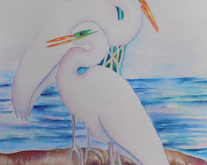 Two Frolicking Egrets