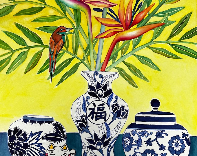 Mom's Chinese Blue Vases