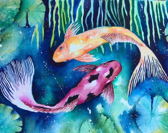 Majestic Koi in a Pond