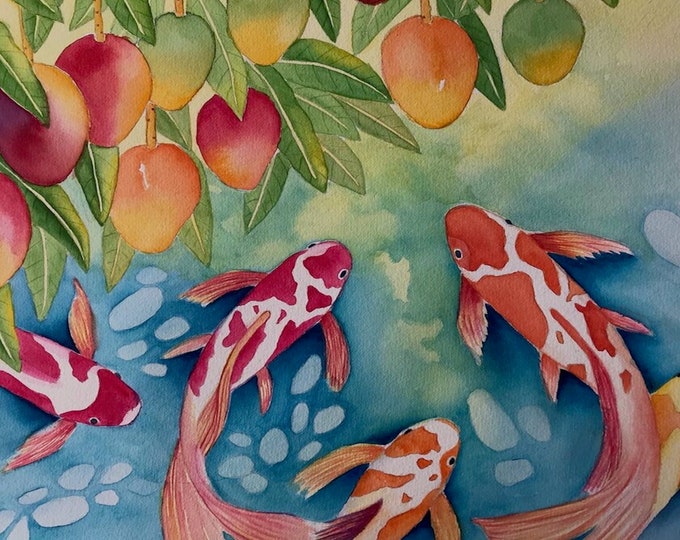 Koi Swimming Under the Mango Tree