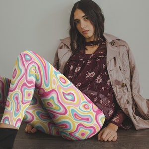 Trippy Leggings, Psy Goa Trance Clothing, Rave Leggings Women, Printed Leggings, Festival Clothing, Trippy Leggings, Yoga Leggings Printed