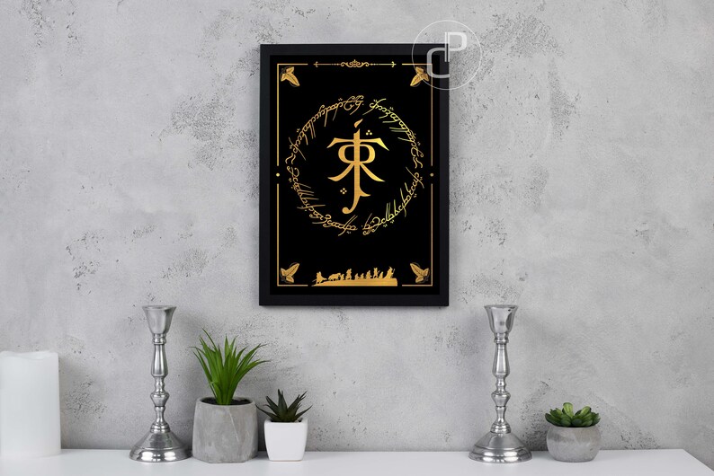 Tolkien Symbol Art Print Metallic Effect A4 - Etsy