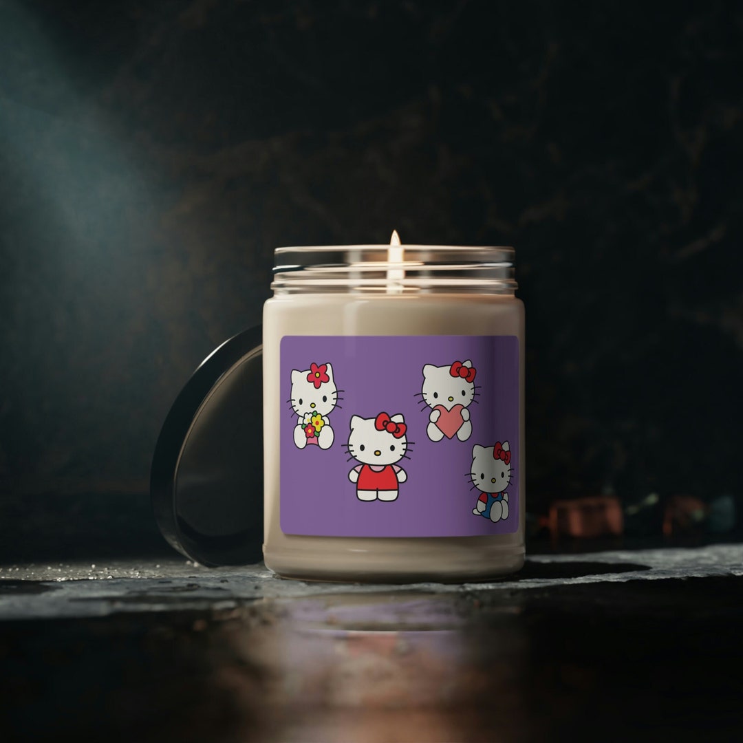 Hello Kitty Candle Hello Kitty Candle Scented Candles Soy Etsy