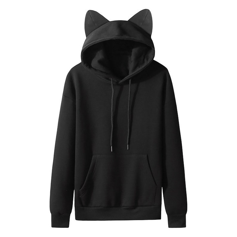 Cat Ears Hoodie Pocket Hoodie Cat Mom Hoodie Cat Lover Etsy