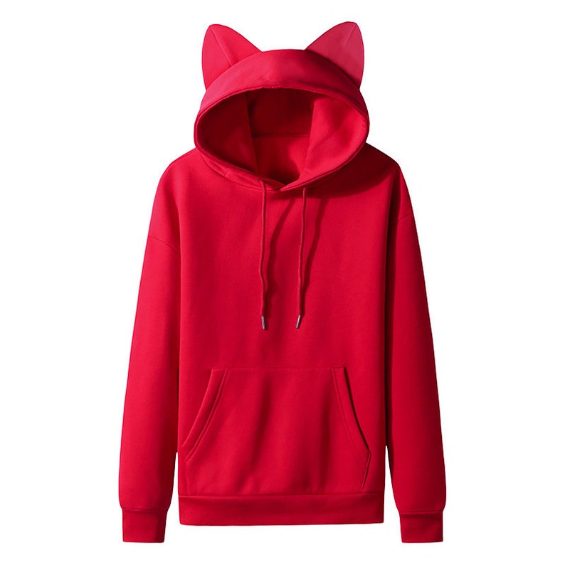 Cat Ears Hoodie Pocket Hoodie Cat Mom Hoodie Cat Lover Etsy