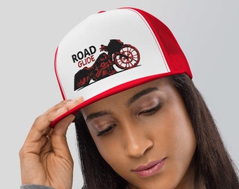 Road Glide Röd/Svart Sydd Truckerkeps