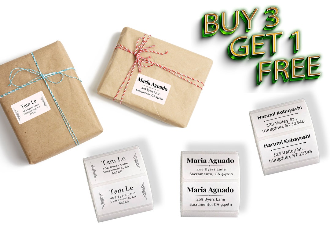 BUY 3 GET 1 FREE Business Return Address Mailing Label, Personalized