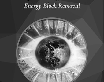 May include: A black and white image of an eye with a moon in the pupil. The text "Evil Eye Removal, Curse Removal, Hex Removal, Negative Energy Cleanse, Energy Block Removal" is written above the eye.
