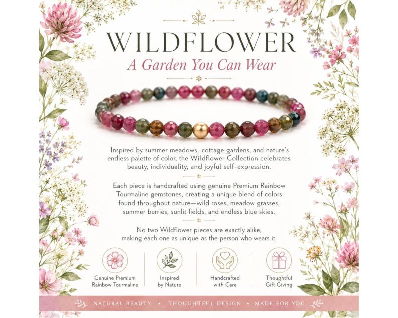 Rainbow Tourmaline Anklet | Genuine Natural 3A Gemstones | 18K Gold Fill or Sterling Silver | Dainty Minimalist Jewelry Gift for Her image 6