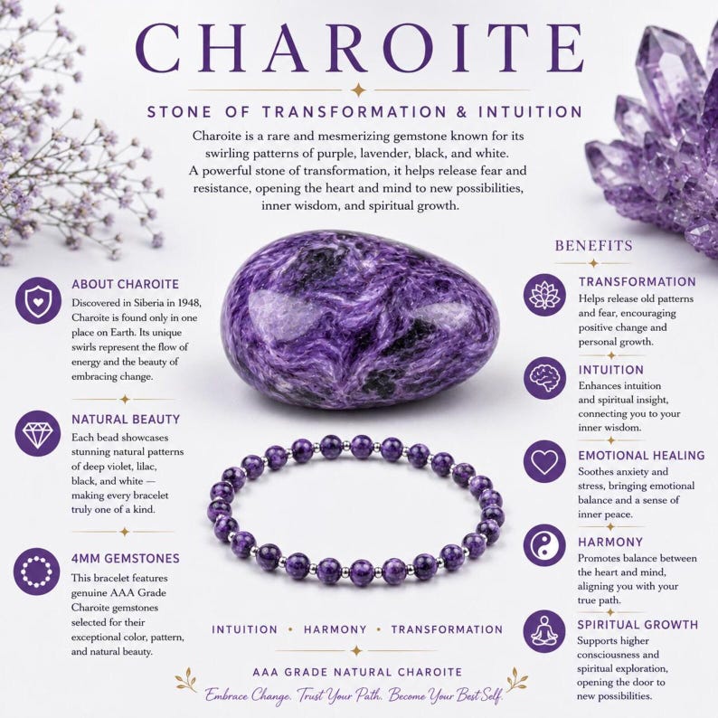 5A Grade Charoite Silk Cord Choker Necklace | Genuine Charoite Gemstones | Adjustable Minimalist Gemstone Choker | Handmade in Canada bild 5