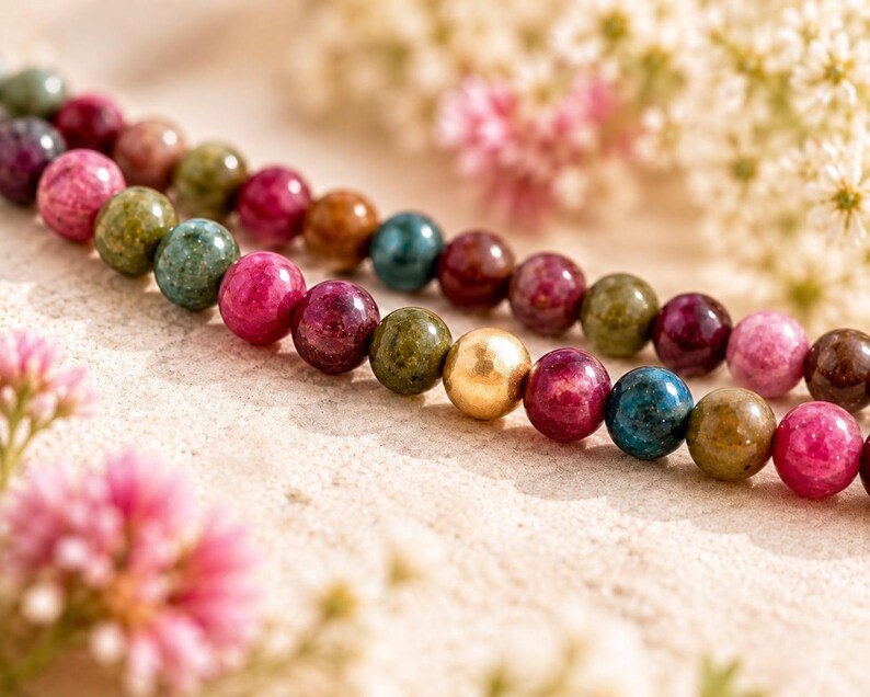 Rainbow Tourmaline Anklet | Genuine Natural 3A Gemstones | 18K Gold Fill or Sterling Silver | Dainty Minimalist Jewelry Gift for Her image 4