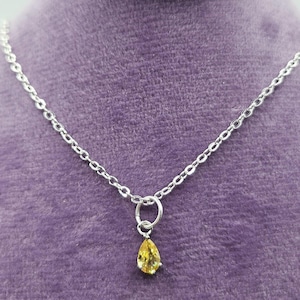 November Birthstone Pendant for Women, Sterling Silver Citrine Crystal & Initial Charm Necklace, Scorpio Jewelry Gift for Her Birthday