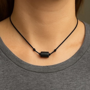 Ultimate Protection Necklace – Raw Black Tourmaline on Silk Cord | Adjustable Jewelry for Men & Women | Handmade Spiritual Amulet