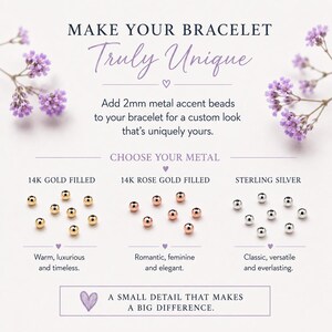 May include: An advertisement for bracelet customization. The image features gold, rose gold, and sterling silver accent beads. Text reads "Make Your Bracelet Truly Unique" and "A small detail that makes a big difference."