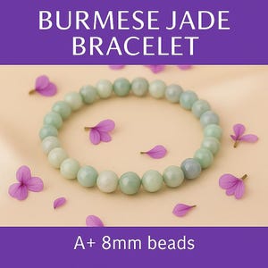 Birmaanse jadearmband voor dames | 8 mm kwaliteit Myanmar Birma-jadeietsieraden | Geld geluk welvaart cadeau voor haar