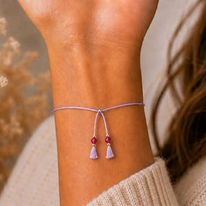 Love Spell Bracelet • Real Gemstones with Ritual • Ruby Amethyst Lepidolite Tanzanite Rose Quartz Moonstone • Self Love Gift bild 4