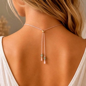 Abundance Necklace for Women | Prosperity Gemstone Choker | Citrine, Pyrite, Tiger's Eye & Aventurine | Adjustable Silk Cord Necklace image 2