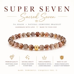 super seven sacred seven gemstone bracelet with 18k gold accent bead