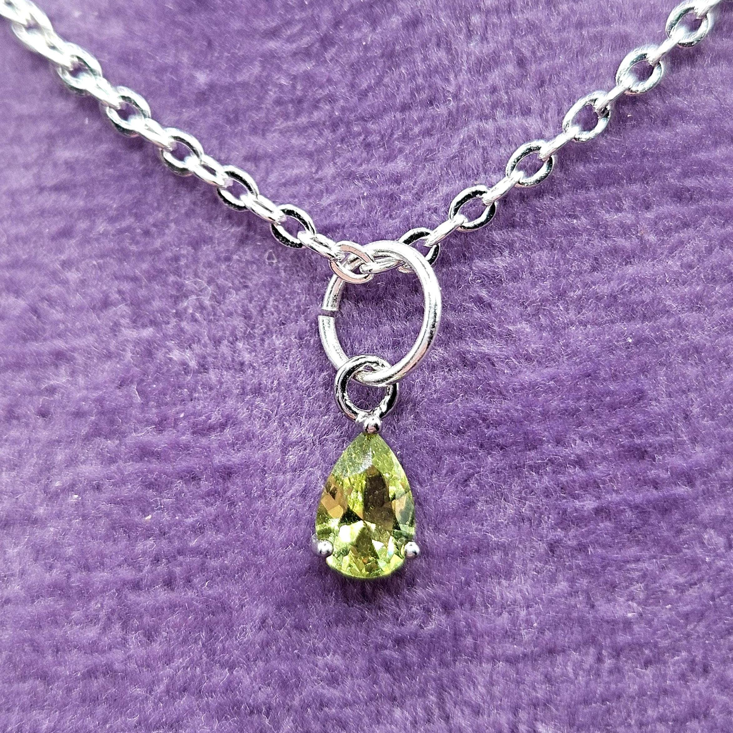 Franki Baker Collar De Plata De Ley Con Colgante De Peridoto Natural, Longitud 50 Cm, Longitud Del Colgante Con Bola De 1,6 Cm, Small, Gemma, Peridotita, Small, Gema, Peridot