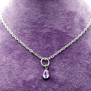 Personalized February Birthstone Necklace – Sterling Silver Amethyst Charm with Initial – Gemini Pisces Gift Ready Jewelry for Her