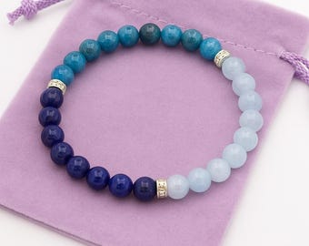 Damesarmband met aquamarijn, rozenkwarts en rhodochrosiet – zachtheid & liefde – natuursteen - België